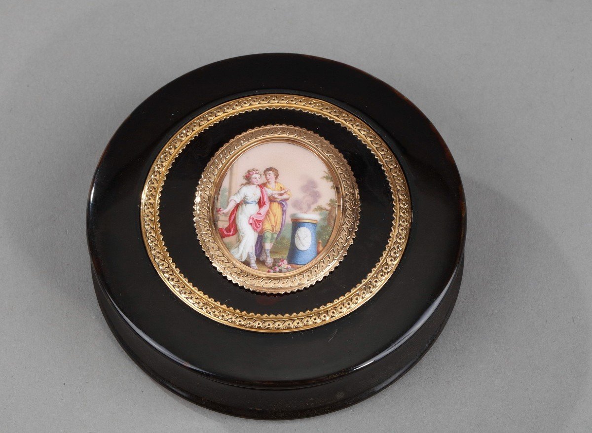 Gold, Enamel, Tortoiseshell  Box, Louis XVI Period.