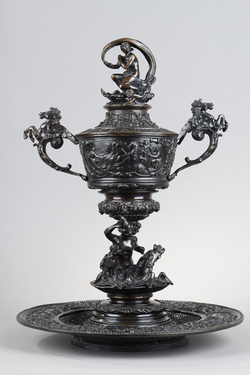 Coupe En Bronze Renaissance Antonio Pandiani Milano 