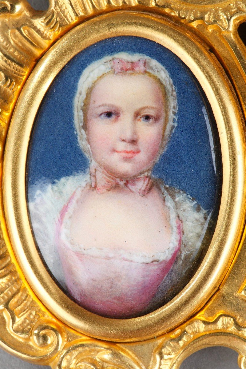 Portraits émaillés Du Comte d'Artois Et De Madame Clothilde, XIXème Siècle.-photo-1