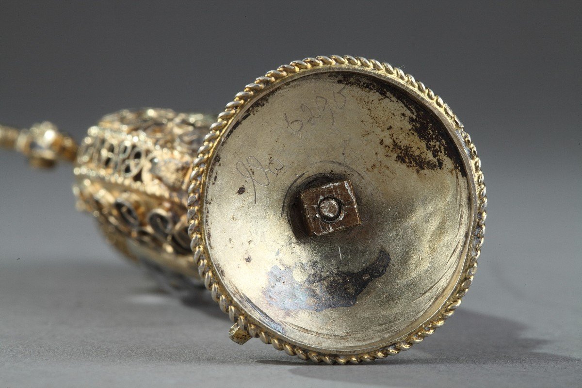 19th Century Vermeil And Crystal Bottle-photo-5