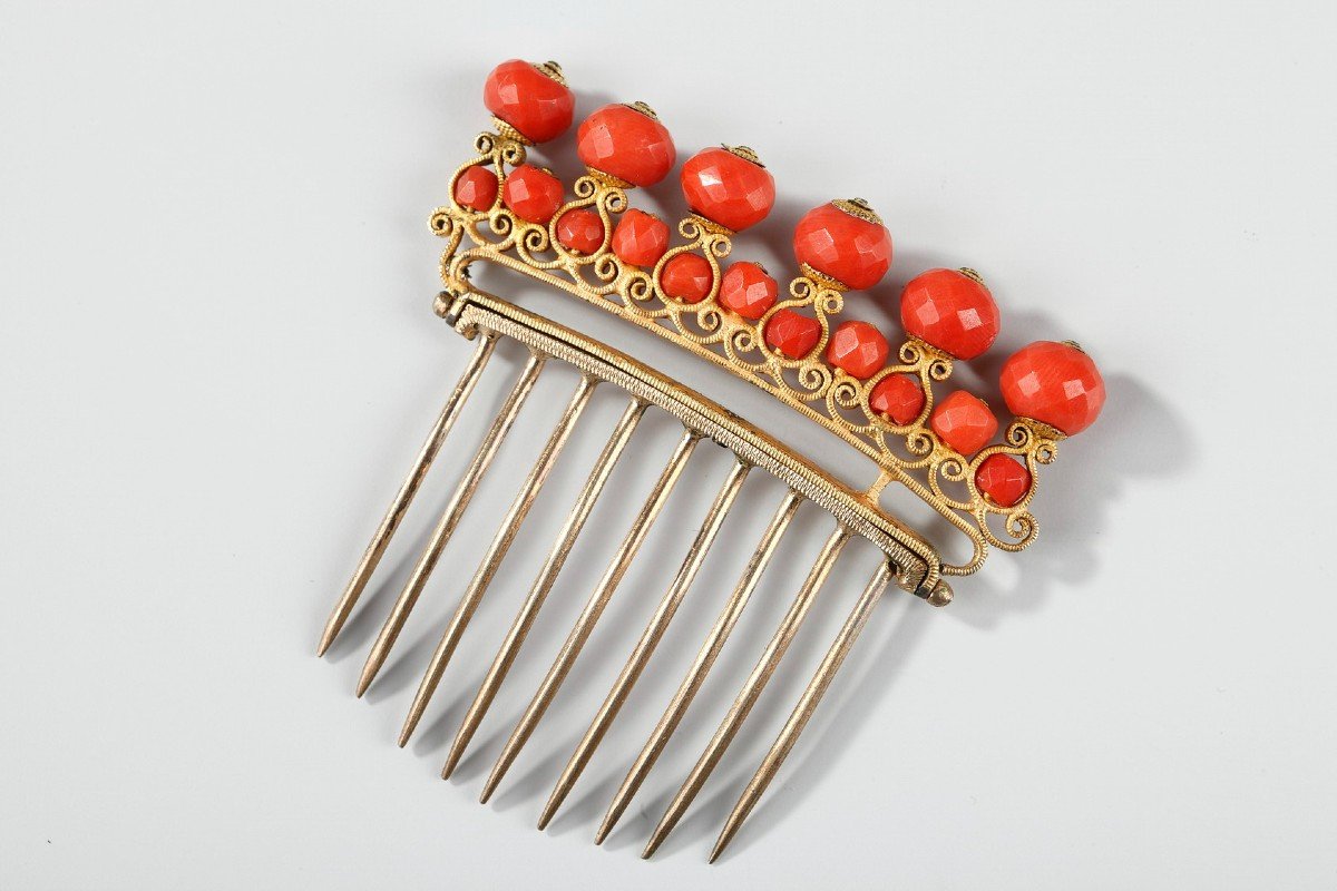 Diadem Combs With Coral, First Empire-photo-3