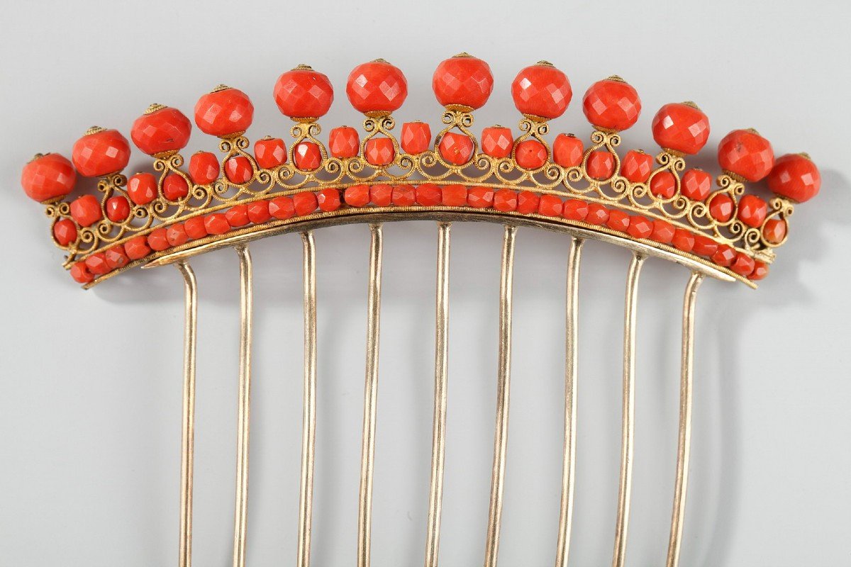 Diadem Combs With Coral, First Empire-photo-4