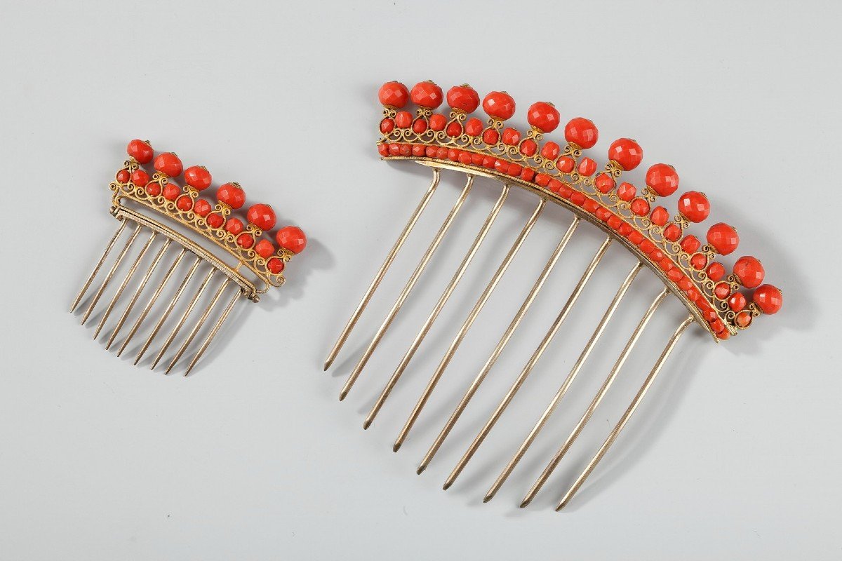 Diadem Combs With Coral, First Empire