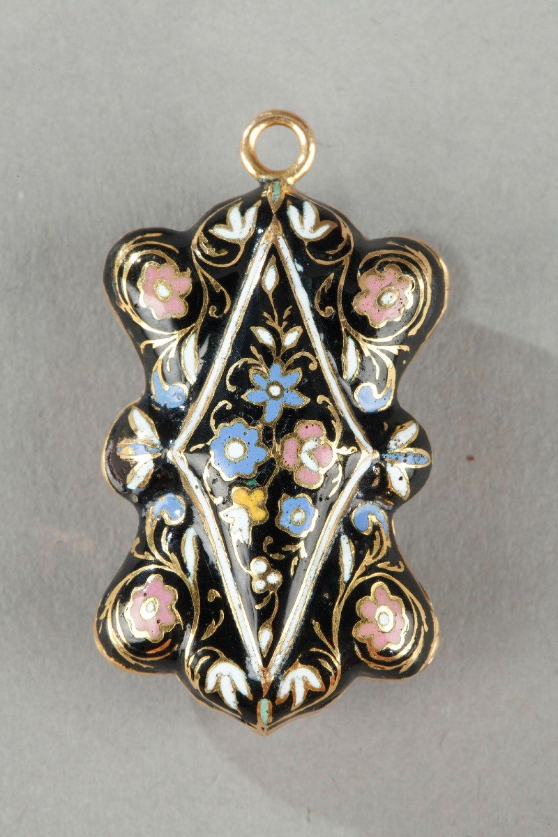 Vinaigrette In Gold And Enamel, Work From The Mid-19th Century-photo-2