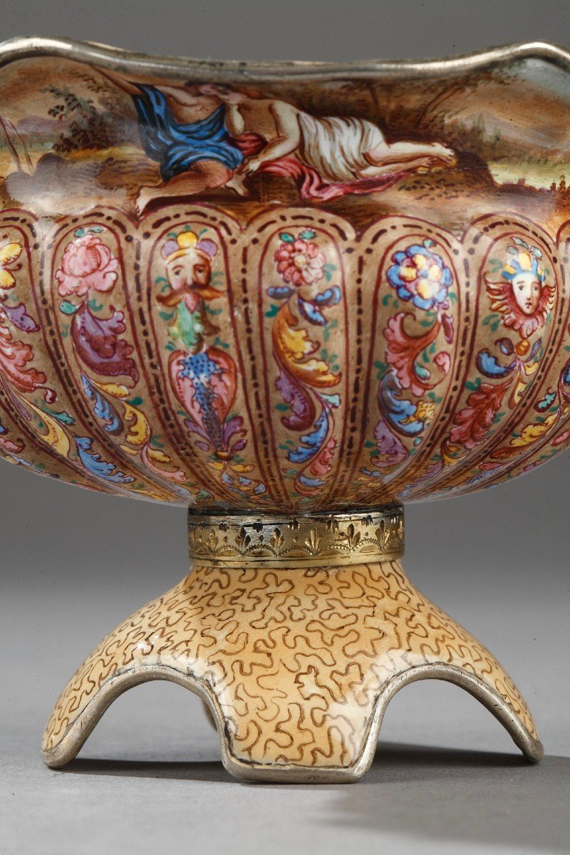 Silver And Enamel Cup. Vienna. 19th Century. -photo-4