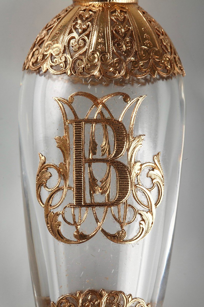 Bottle In Crystal, Gold And Pearls. Work From The Second Half Of The 19th Century.-photo-4