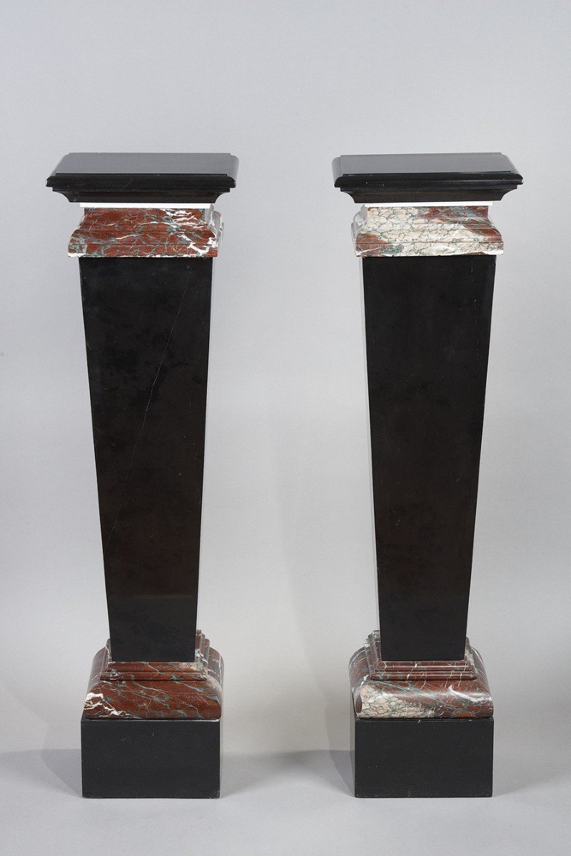 Pair Of Red Marble Sheaths From The 19th Century