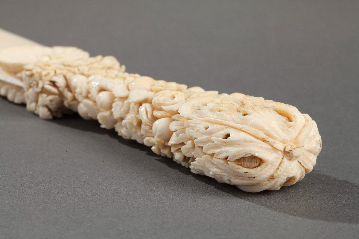 Paper Opener In Ivory From Dieppe From The Mid-19th Century-photo-6