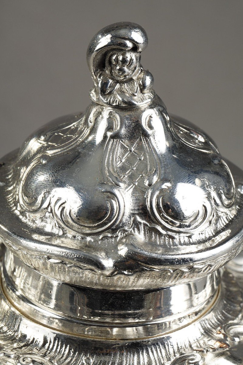 A Napoleon 3 Crystal And Silver Bronze Inkwell-photo-5