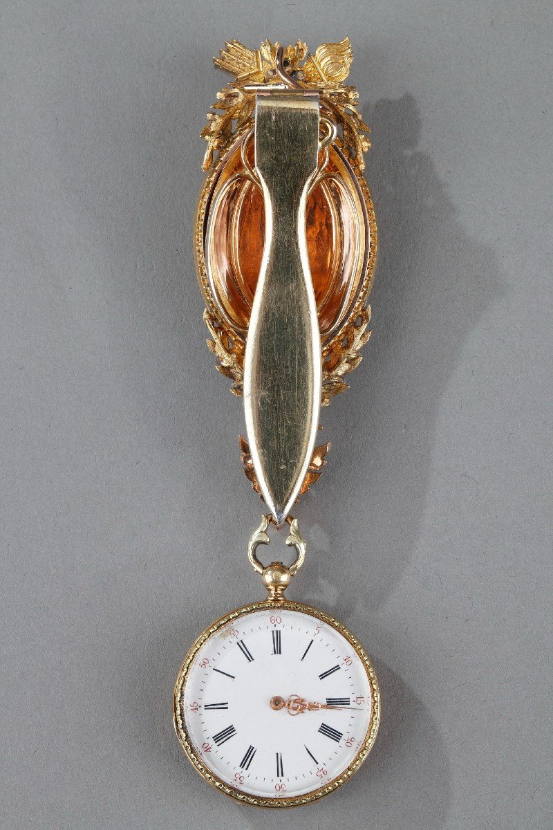 Chatelaine Et Montre En Or. Borgnis-gallanty Et Mellerio. Milieu Du XIXème Siècle -photo-4