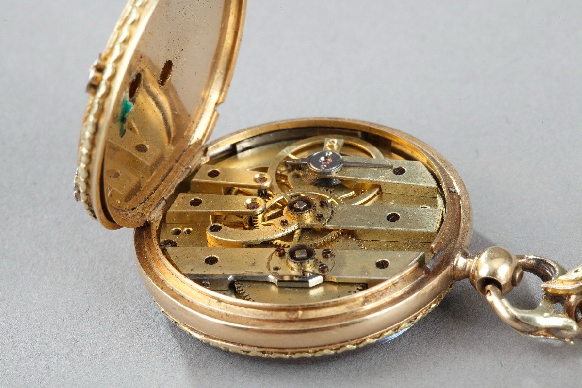 Chatelaine Et Montre En Or. Borgnis-gallanty Et Mellerio. Milieu Du XIXème Siècle -photo-7