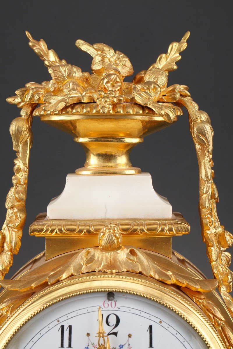 Napoleon III Crystal, Gilt Bronze And Marble Cage Clock, Signed Thibault-photo-3