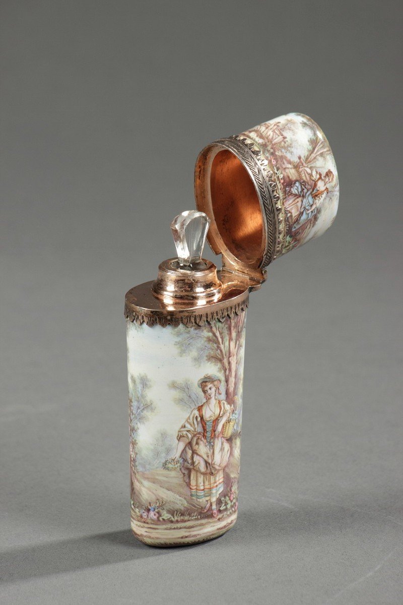  Silver-gilt And Enamel Bottle, Second Part Of The 19th Century-photo-4