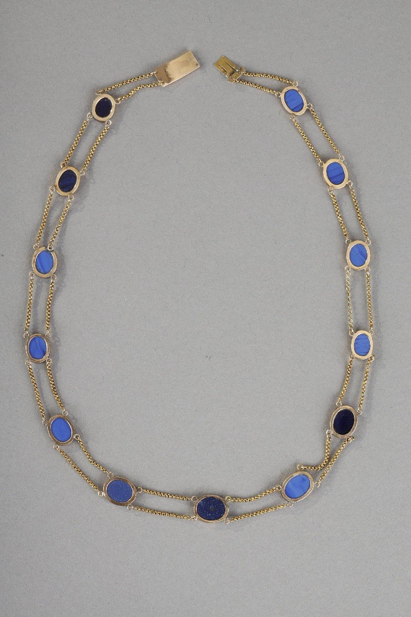 Un Collier En Or Et Micro- Mosaïques, Début XIX Siècle-photo-2