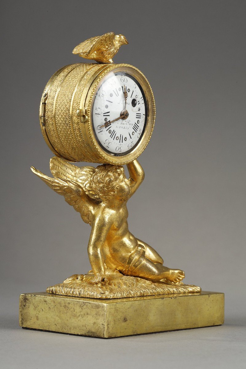 Small Putti Clock, Movement Signed Lépine -photo-3