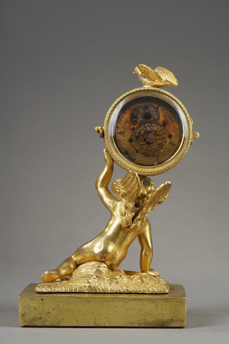 Small Putti Clock, Movement Signed Lépine -photo-4