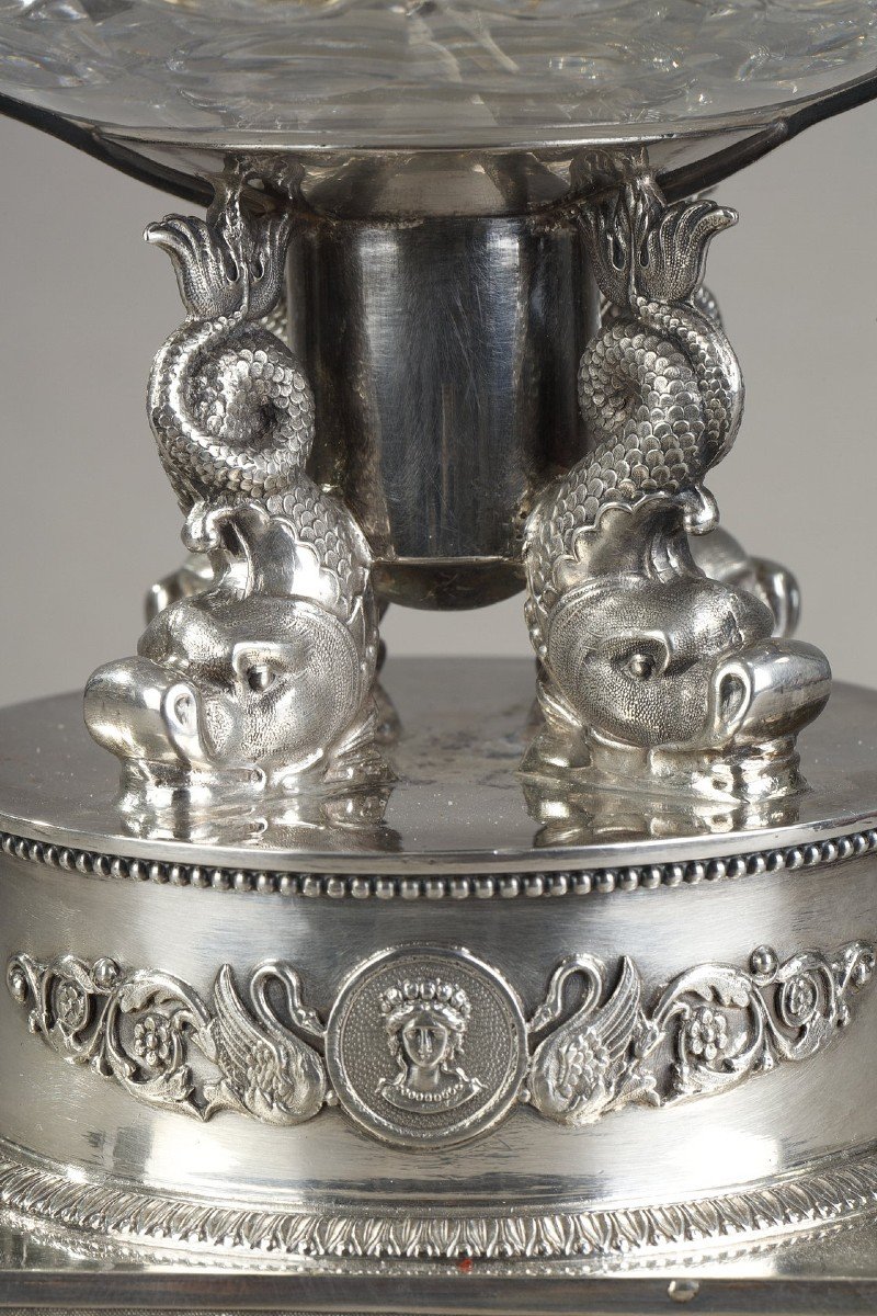 A Crystal Jam Or Sugar Bowl And Agent With Twelve Silver-gilt Spoons-photo-2