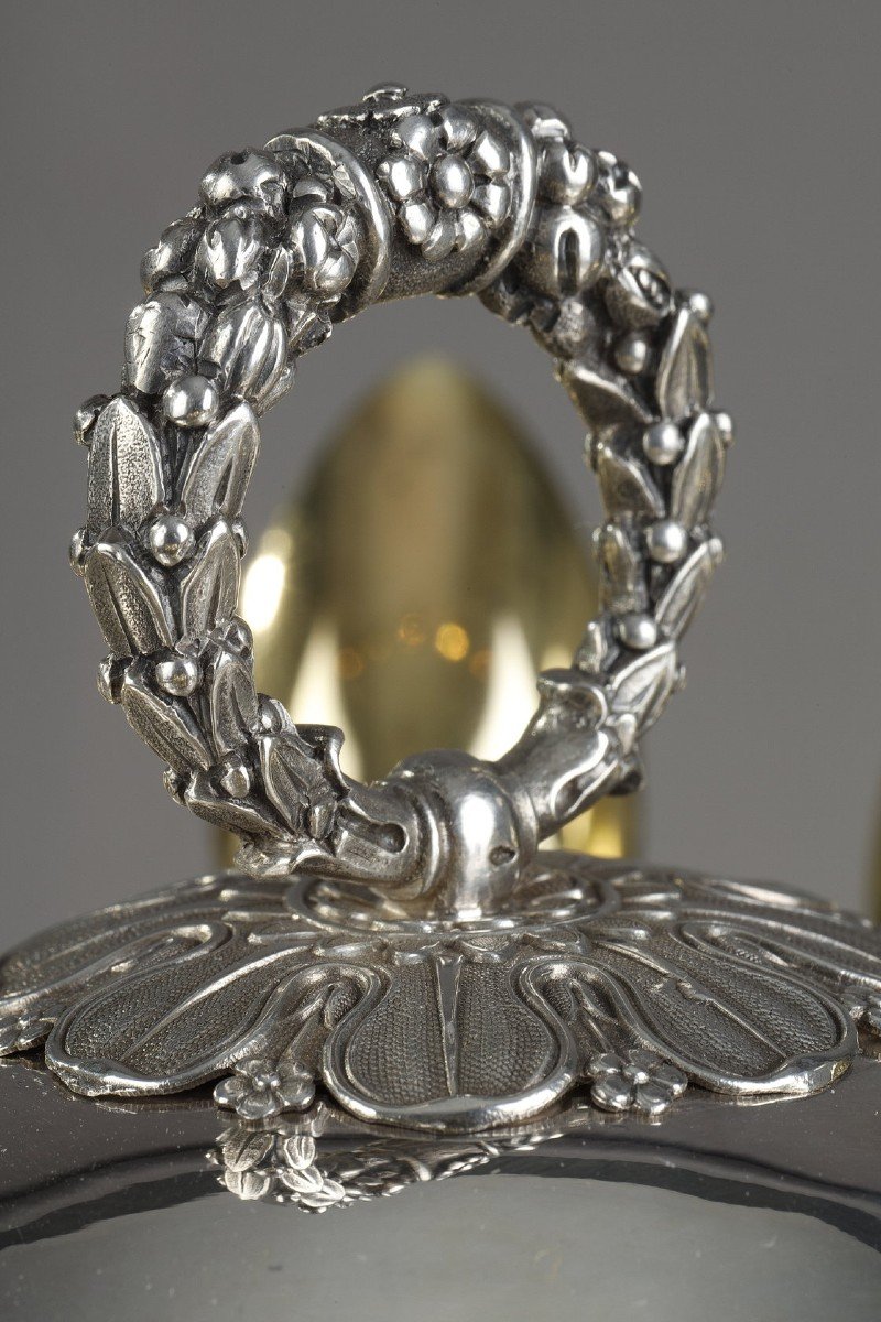 A Crystal Jam Or Sugar Bowl And Agent With Twelve Silver-gilt Spoons-photo-7