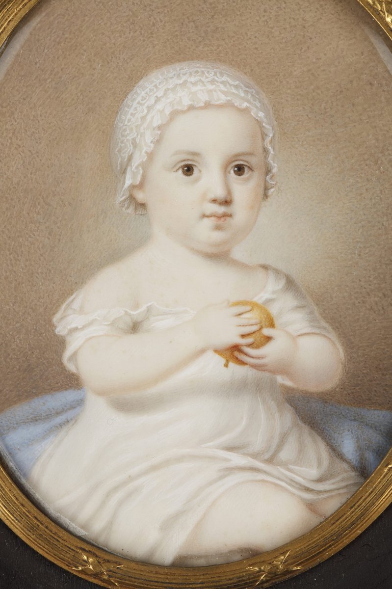 Early 19th Miniature In Ivory. -photo-3