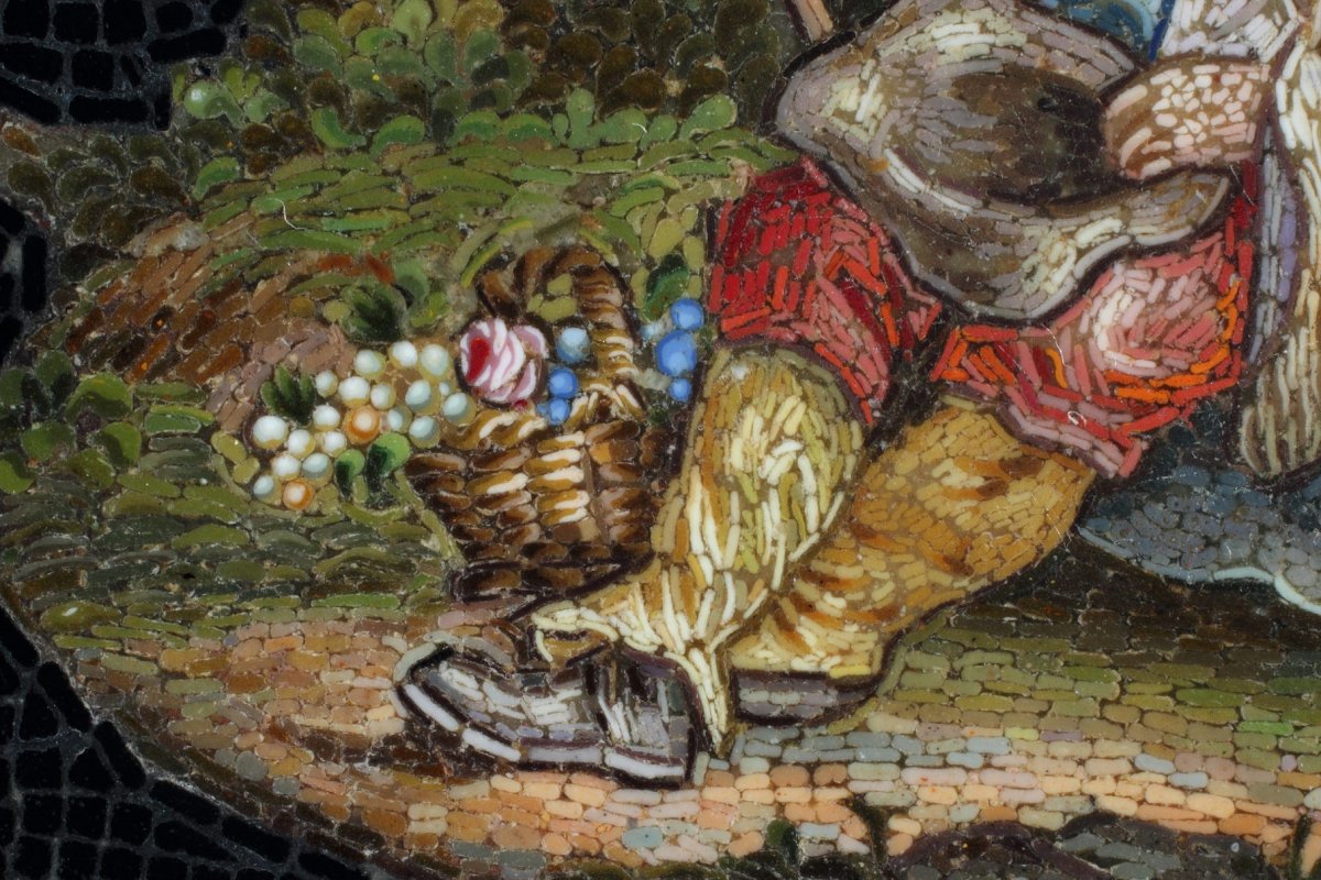 Micromosaic Of Shepherd. Early 19th Century. -photo-1