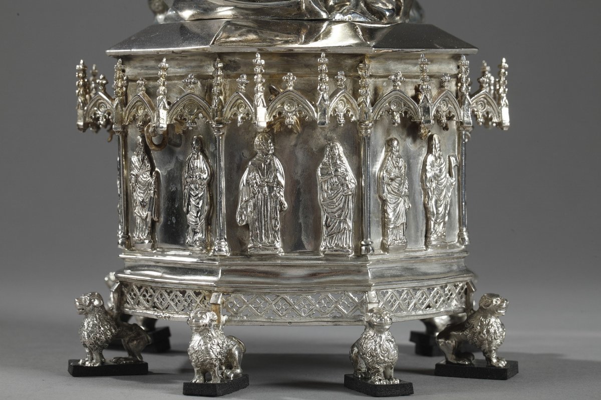 Silver And Ivory Virgin Mary And Child. 19th Century. -photo-5