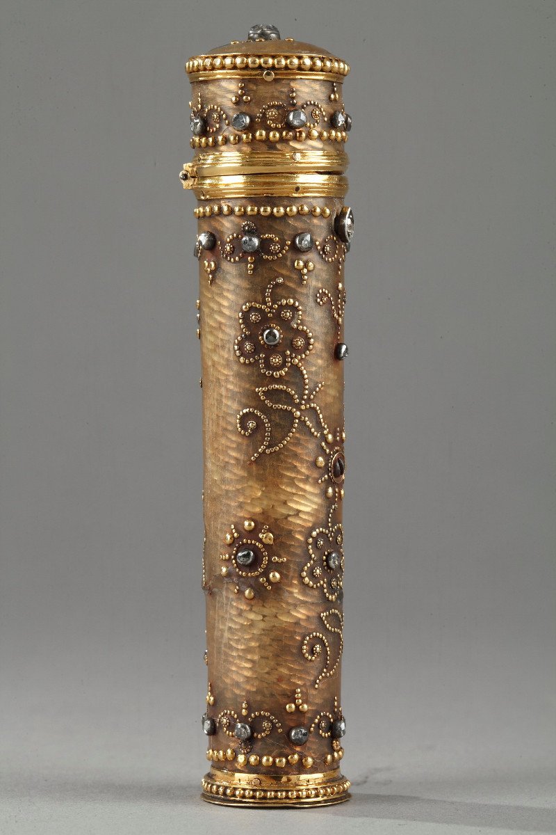 18th Century Gold And Horn Mounted Case. -photo-4