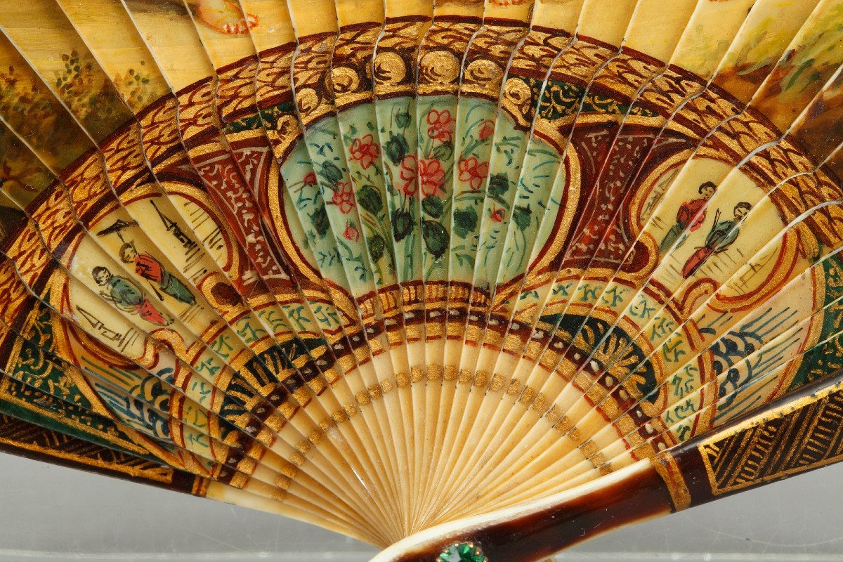 Mid-19th Century Ivory Fan. Maison Creusy. -photo-3