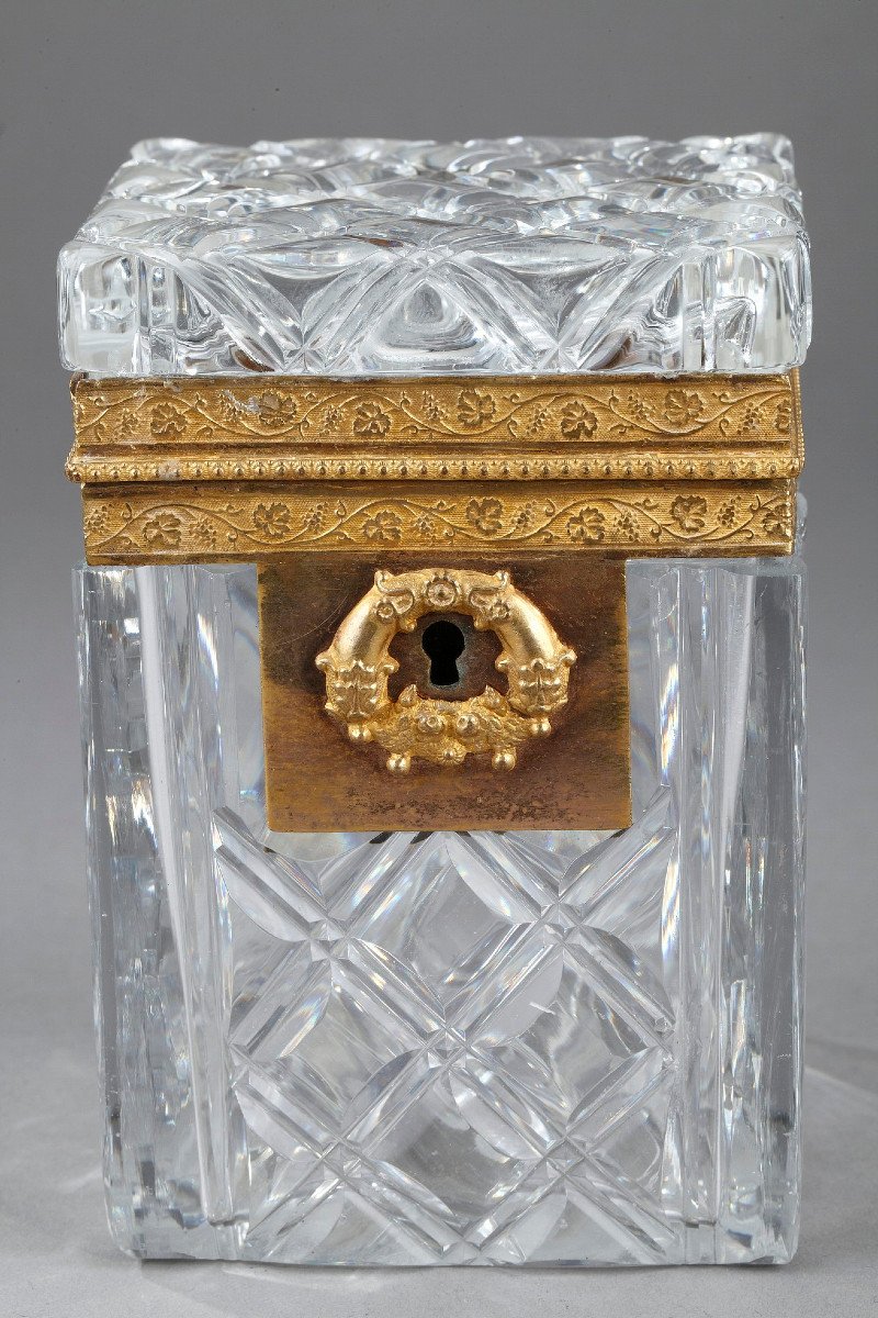 Charles X Cut Crystal Casket With Ormolu Mounts. -photo-3