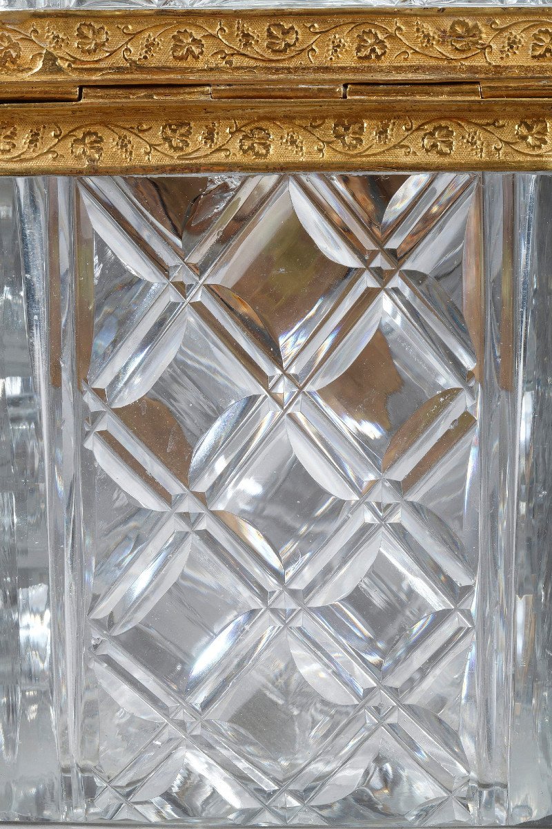 Charles X Cut Crystal Casket With Ormolu Mounts. -photo-3