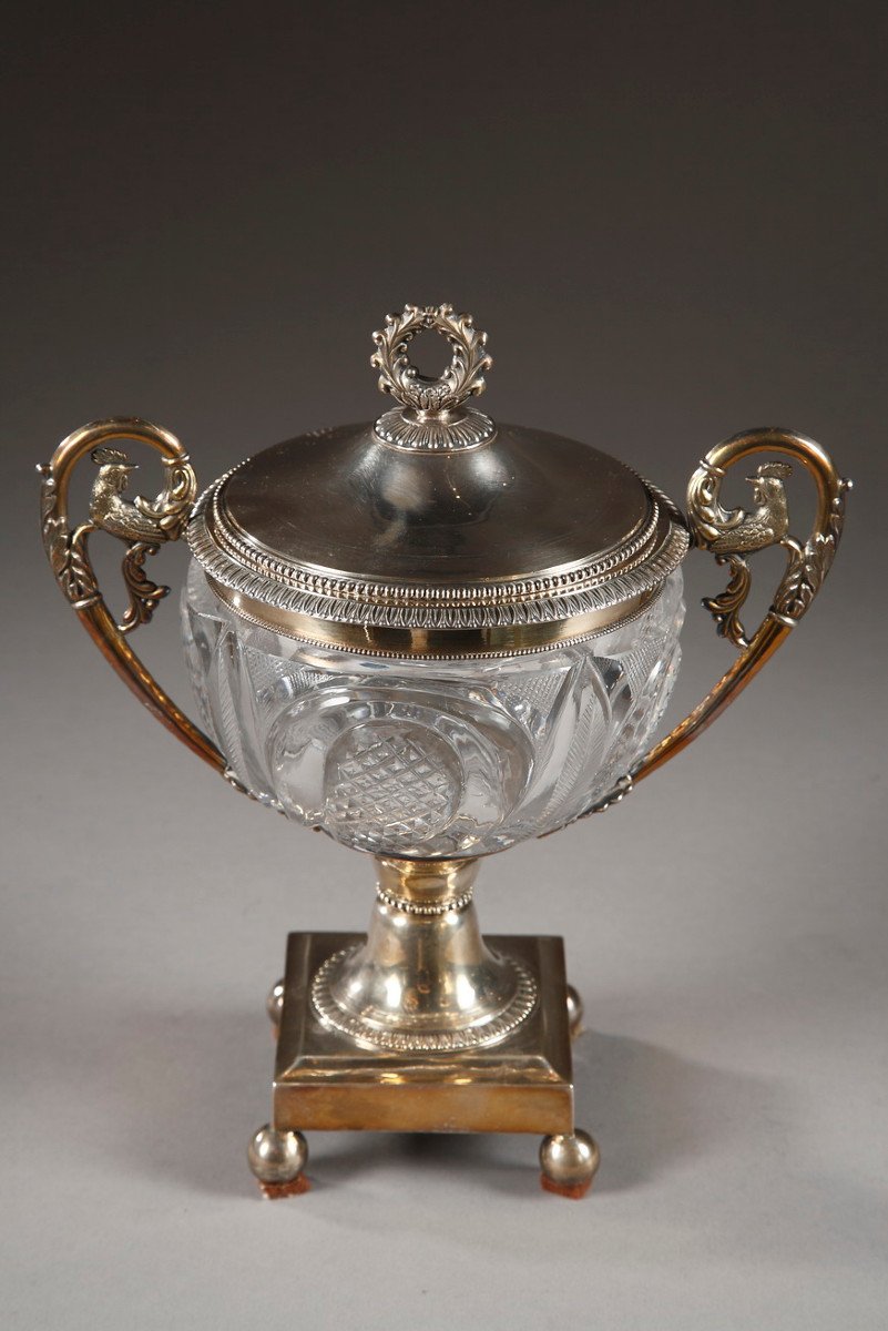 Early 19th Century Silver And Crystal Candy Dish. Louis Dupré. -photo-2