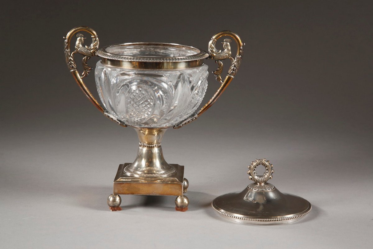 Early 19th Century Silver And Crystal Candy Dish. Louis Dupré. -photo-3