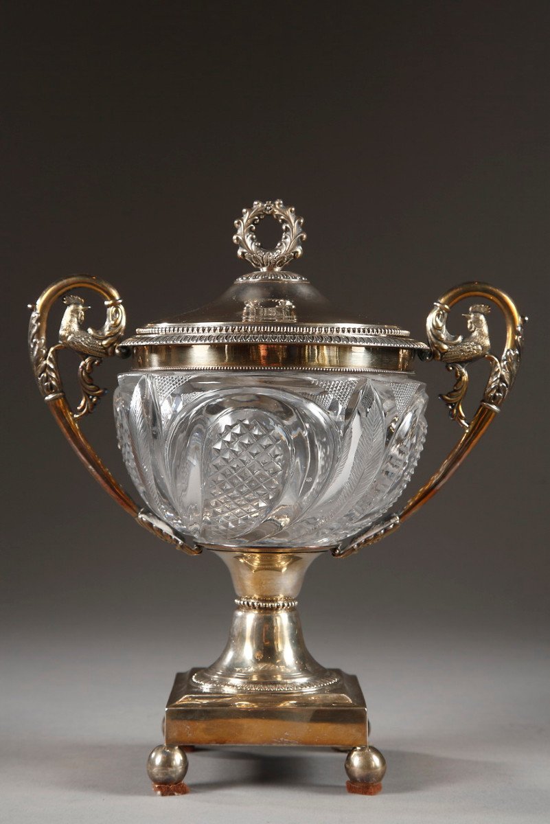 Early 19th Century Silver And Crystal Candy Dish. Louis Dupré. 