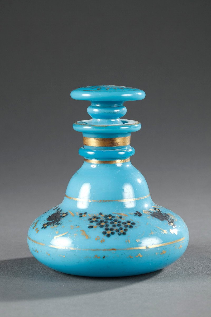 Charles X Blue Opaline Perfume Bottle. Circa 1820 