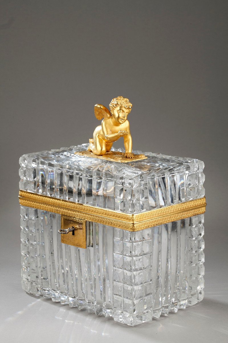 Charles X Cut Crystal Casket With Ormolu Mounts. -photo-3