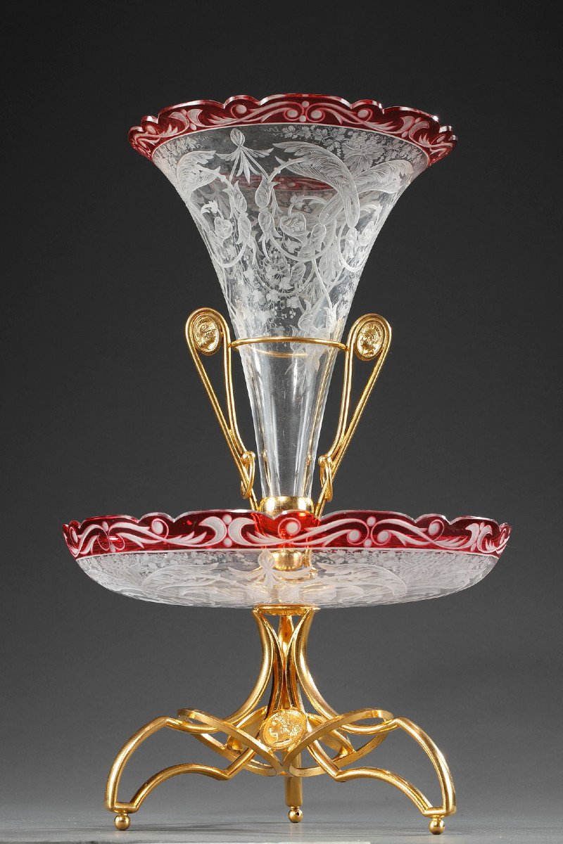 Late-19th Century Crystal Centerpiece Ormolu Mounted. -photo-4