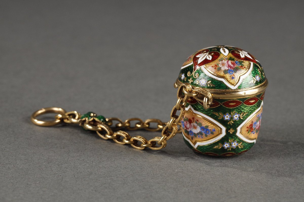 19th Century Vinaigrette In Gold And Enamel.-photo-1