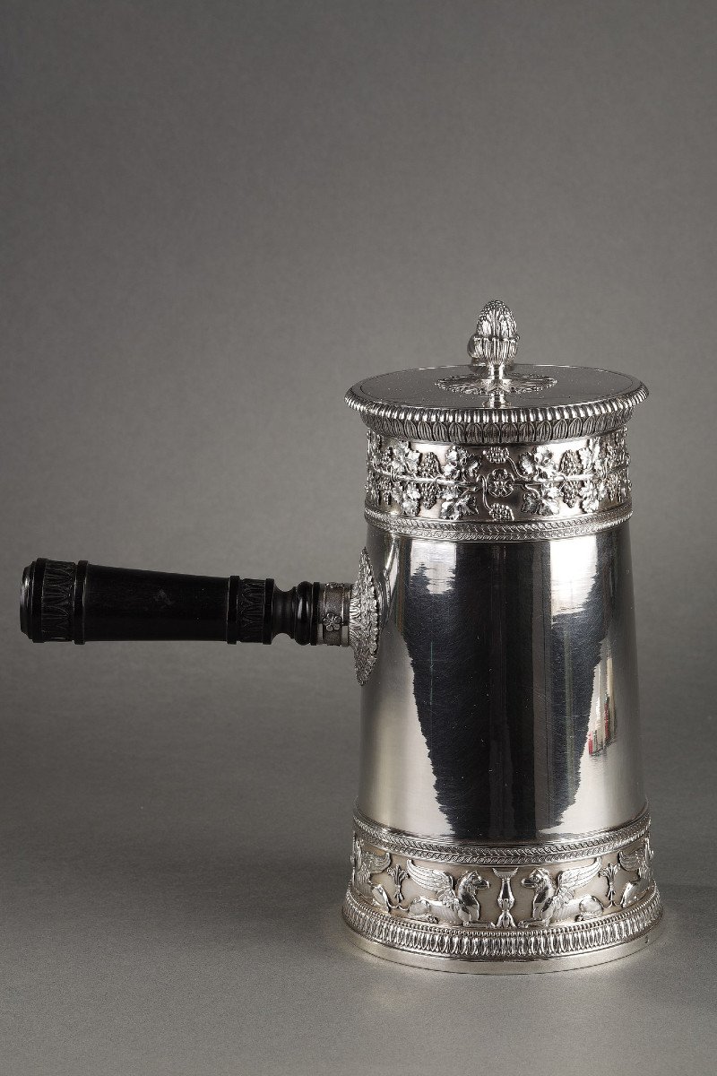 A Large Silver Coffee Pot Of Empire Style, Odiot. Circa 1900 -photo-2