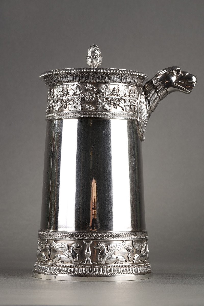 A Large Silver Coffee Pot Of Empire Style, Odiot. Circa 1900 -photo-3