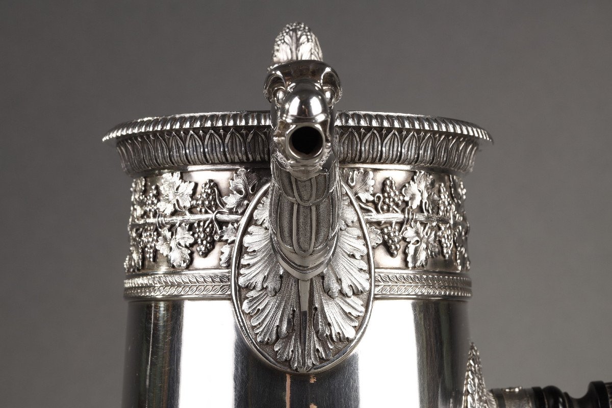 A Large Silver Coffee Pot Of Empire Style, Odiot. Circa 1900 -photo-3