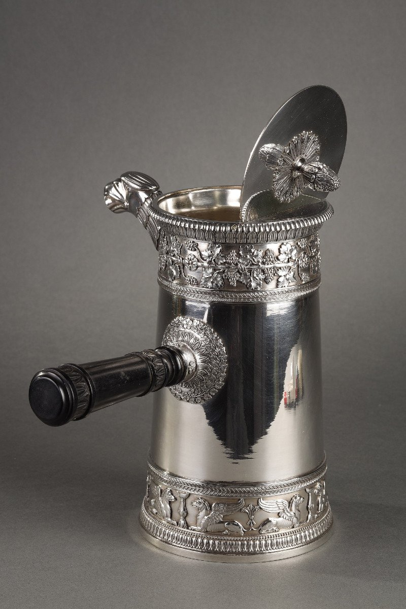 A Large Silver Coffee Pot Of Empire Style, Odiot. Circa 1900 -photo-5