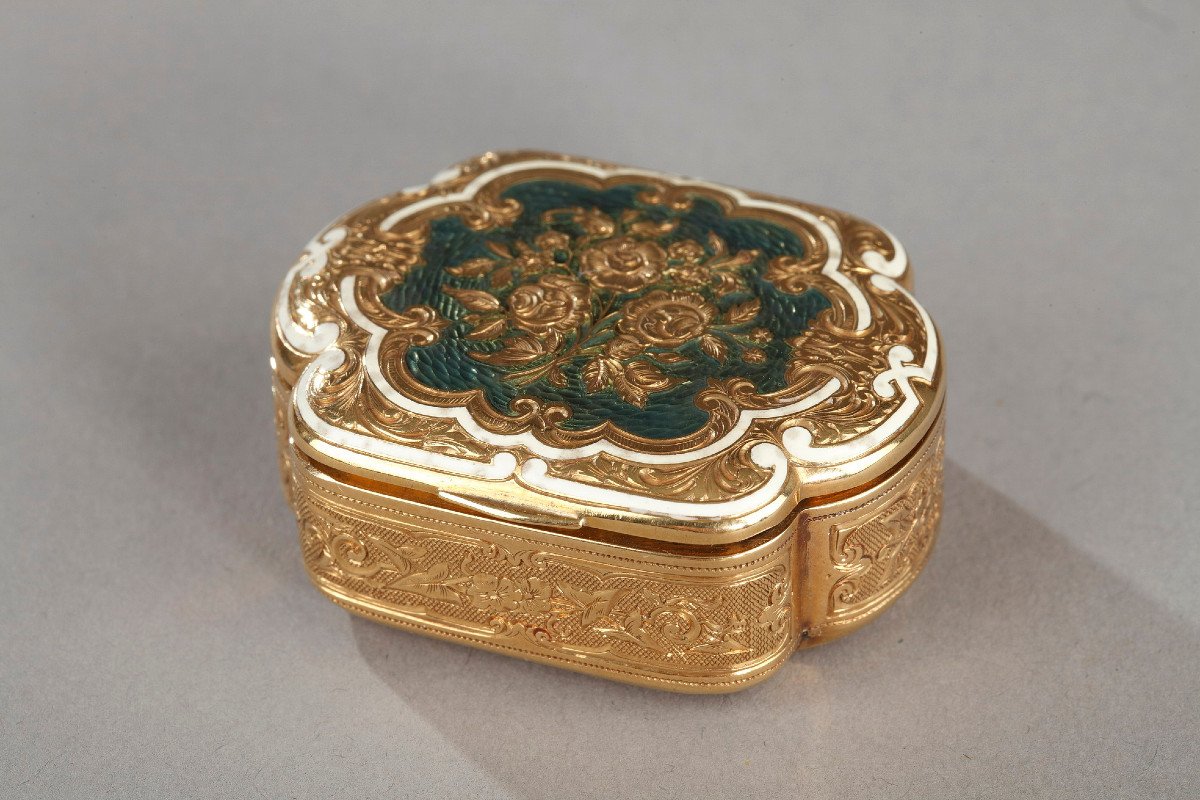 Gold And Enamel Box. Late 19th-century. 