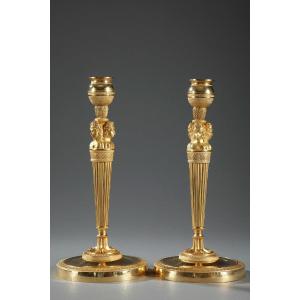 Pair Of Candlesticks With Caryiatids, Empire Period