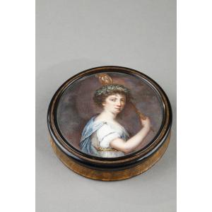 Candy Box End Of The 18th Century, Miniature Signed Judlin