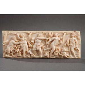 Ivory Plate "the Loves Of Poseidon" Late 18th Century
