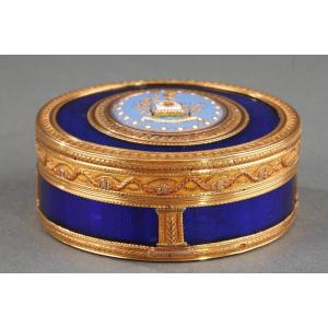 Louis XVI Candy Box In Gold, Enamel And Tortoiseshell, Circa 1775