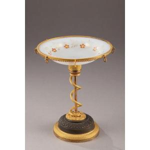Baguier In Opaline, Gilt Bronze And Patinated Charles 