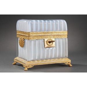 Charles X Period White Opaline Box 
