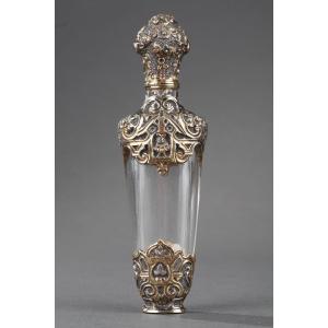 Silver And Crystal Perfume Bottle, 19th Century