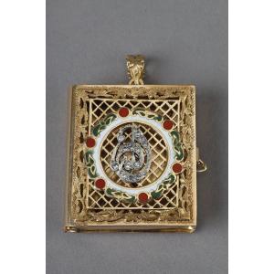 Pendentif Coran Or Et Diamant, XIX Siecle