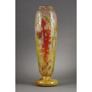 Large Commemorative Vase, Signed Daum And Dated 1914